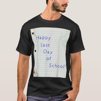 Camiseta Último dia de aulas assinando crianças. Teache Aut