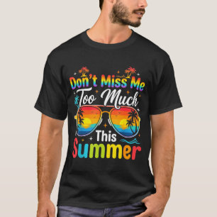 Camiseta Último dia de escola humor de férias de verão engr