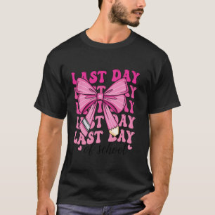 Camiseta Último Dia de Escola Meninas Coquete Laço Graduand