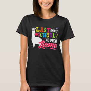 Camiseta Último Dia de Escola Sem Problema Lhama