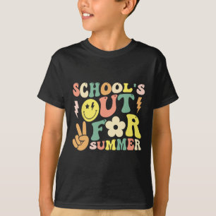 Camiseta Último Dia De Escolas De Groovy No Verão T