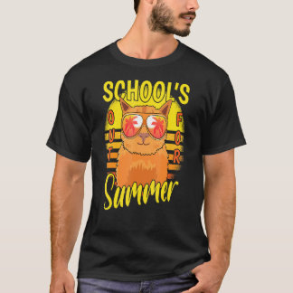 Camiseta Último Dia De Escolas Fora Para Gato De Férias De