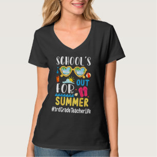 Camiseta Último Dia De Escolas Fora Para O 3º Ano Do Verão