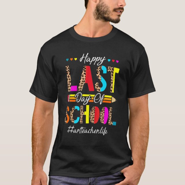 Camiseta Último Dia De Escolas Para Professores De Verão (Frente)