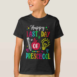 Camiseta Último Dia De Pré-Escola Olá Verão Presente De For
