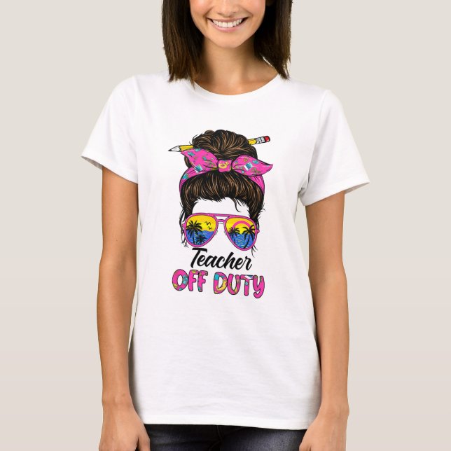 Camiseta Último Dia De Professora De Serviço De Cabelo De A (Frente)