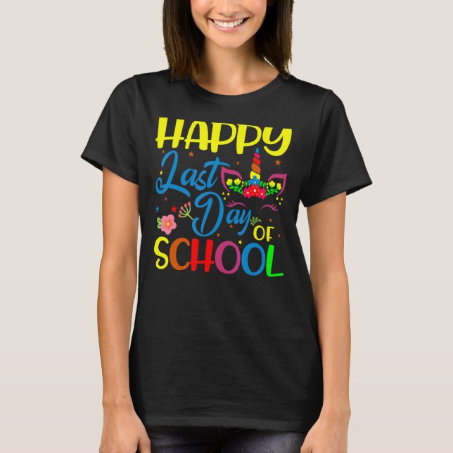 Camiseta Último Dia de Professores Escolares Óculos De Sol  (Frente)