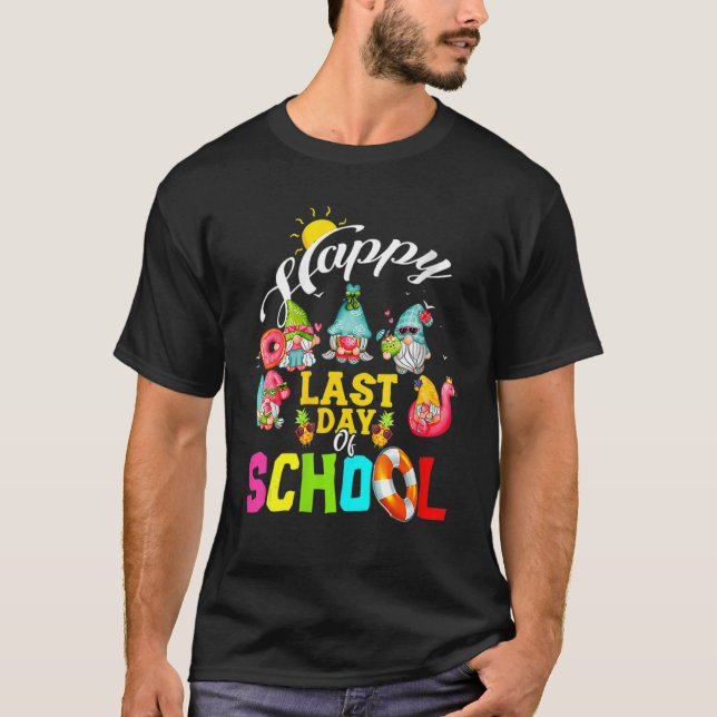 Camiseta Último Dia de Professores Gnomos da Escola Verão G (Frente)
