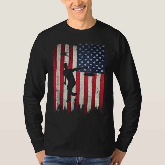 Camiseta Ultimo disco Frisbee Golf EUA Flag 4º (Frente)