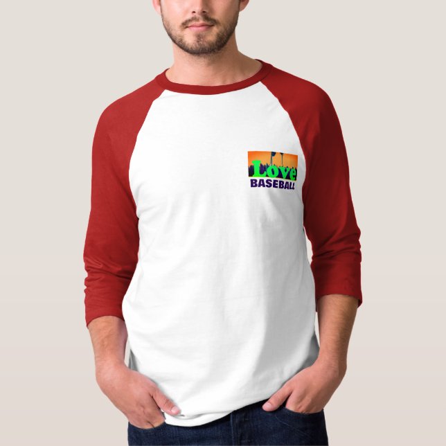 Camiseta Último Fun Eu amo beisebol com compaixão (Frente)