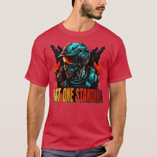 Camiseta Último jogador de jogos FPS em pé