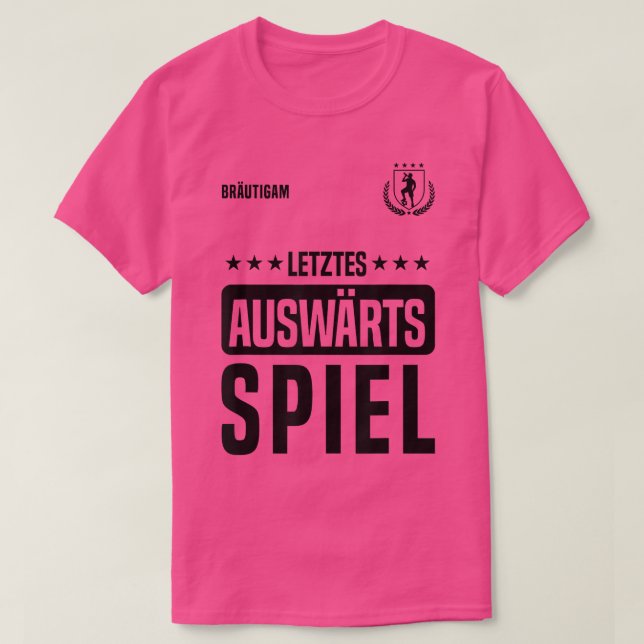 Camiseta Último jogo fora, despedida de solteiro do noivo (Frente do Design)