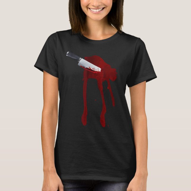 Camiseta Último Minuto, Falso Sangue Falso, Esfaqueamento,  (Frente)
