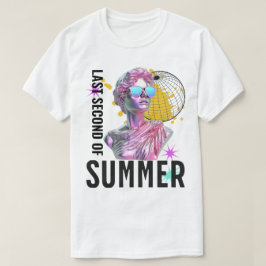 Camiseta Último Segundo de Verão na Estátua da Vaporwave Re