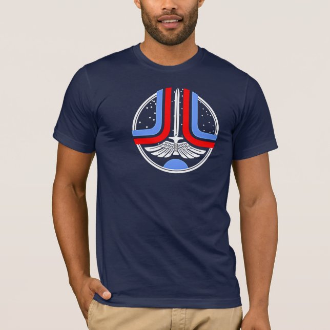 Camiseta Último TShirt do emblema de Starfighter (Frente)