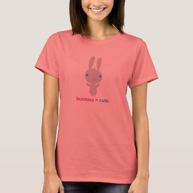 Camiseta Ultra Kawaii - coelhos = fofo. (Frente)