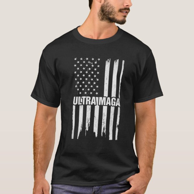 Camiseta Ultra Maga American Flag Patriot The Great Maga Ki (Frente)