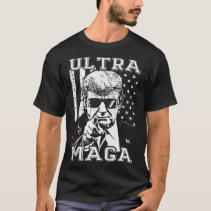 Camiseta Ultra MAGA Diversão Anti Biden US Flag Pro Trump T