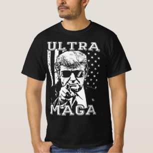 Camiseta Ultra MAGA Diversão Anti Biden US Flag Pro Trump T