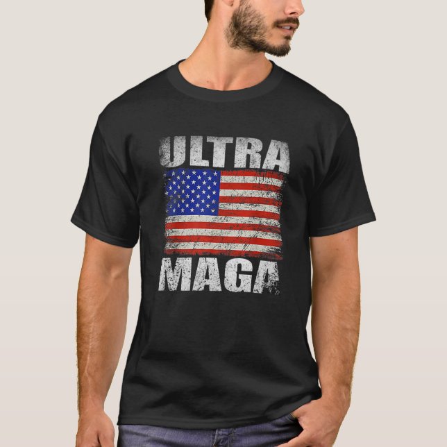 Camiseta Ultra Maga Funny Great Maga King Pro Trump America (Frente)