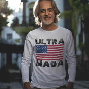 CAMISETA ULTRA MAGA MENS TRUMP T-SHIRTS LONGO DORMIDO