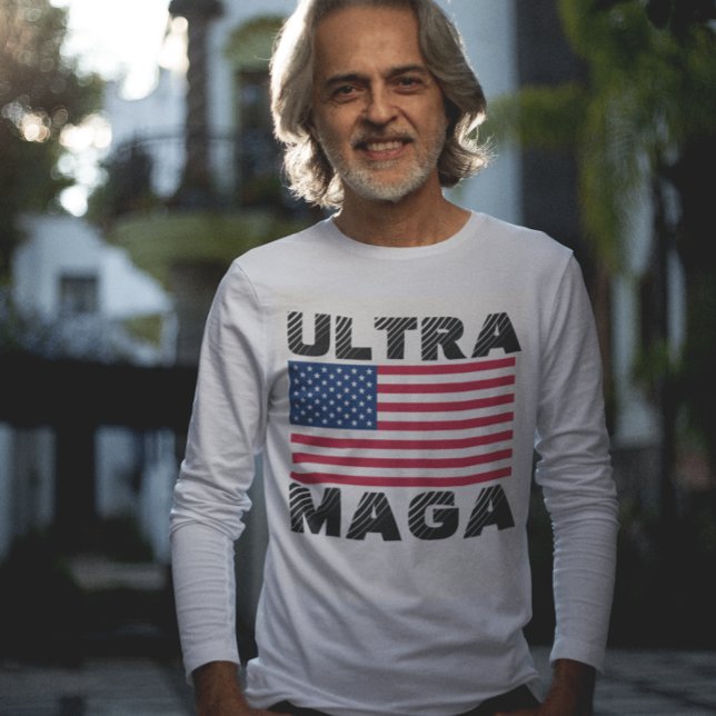 CAMISETA ULTRA MAGA MENS TRUMP T-SHIRTS LONGO DORMIDO (Criador carregado)