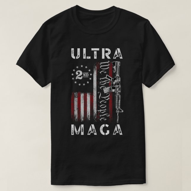 Camiseta Ultra MAGA Nós, O Pessoas AR-15, segundo Emenda 17 (Frente do Design)