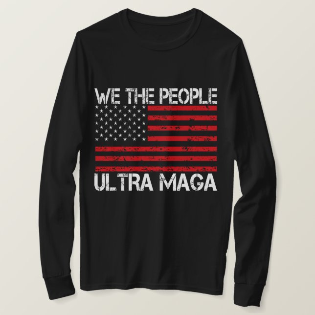 Camiseta Ultra Maga Pro Trump 2024 Republicano Engraçado (Frente do Design)