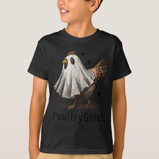Camiseta Ultrygeist Chicken, Chicken Ghost, Funny Halloween (Frente)