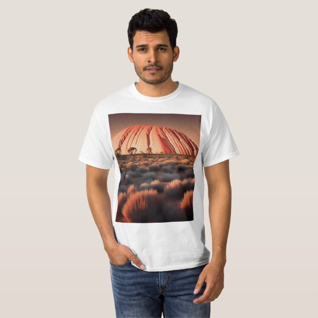Camiseta Uluru "Ayers Rock" Austrália - Tinta Petrolífera (Frente Completa)