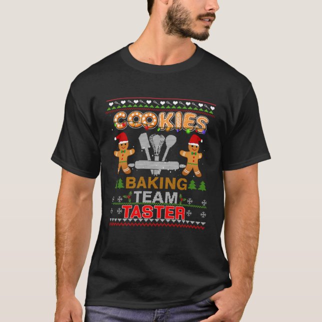 Camiseta Uly Cookie Baking Team Tester Gingerpão Christma (Frente)