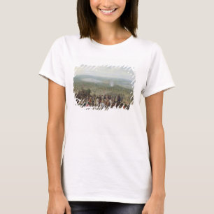 Camiseta Um acampamento militar com a milícia em cavalos,