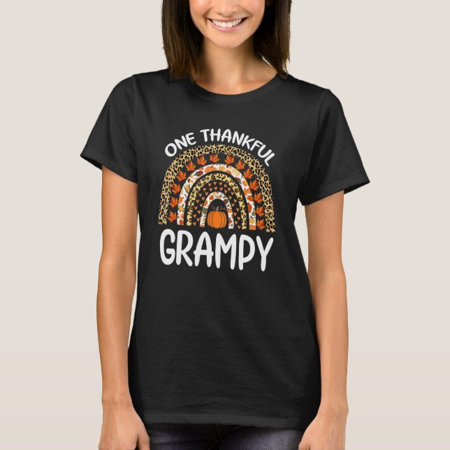 Camiseta Um agradecido Grampy Graças Rainbow Leopard F (Frente)