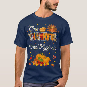 Camiseta Um agradecido Higienista Dental Caiu no Outono Gra