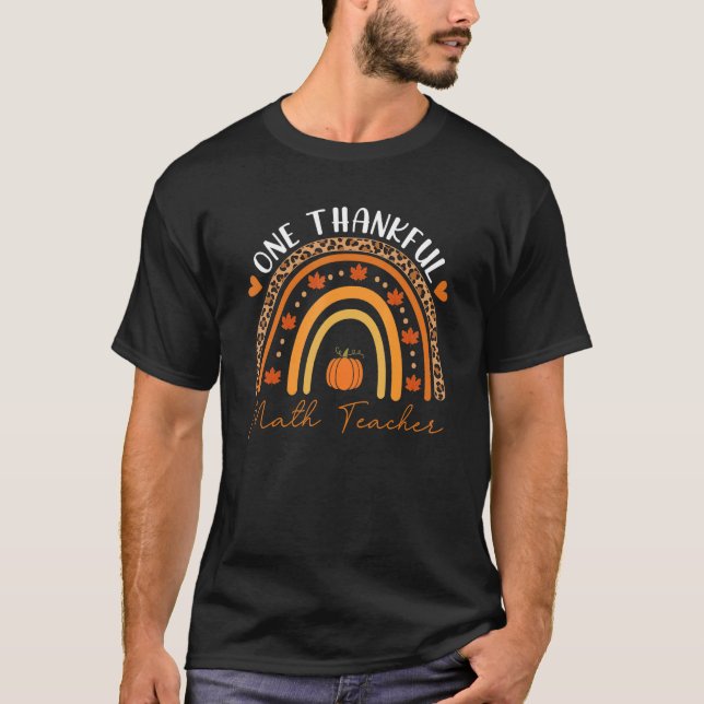 Camiseta Um agradecido professor de matemática Rainbow Leop (Frente)