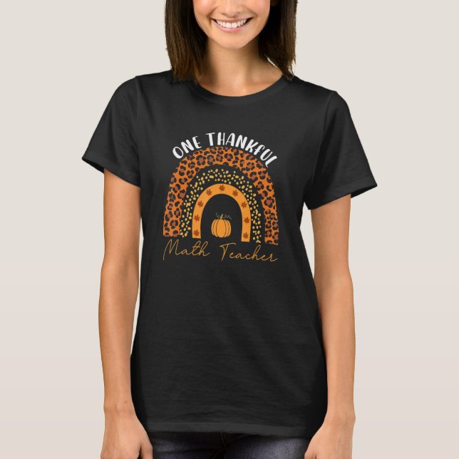 Camiseta Um agradecido professor de matemática Rainbow Leop (Frente)