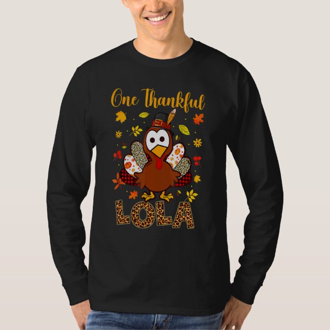 Camiseta Um agradecimento à família Lola Turkey Leopart Tha (Frente)