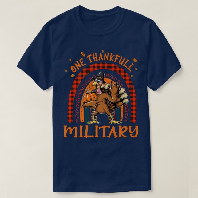 Camiseta Um agradecimento militar ao Rainbow Turkey (Frente do Design)