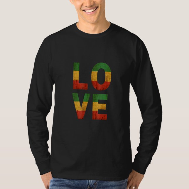 Camiseta Um Amor Rastafari Cores Rasta Para Reggae (Frente)