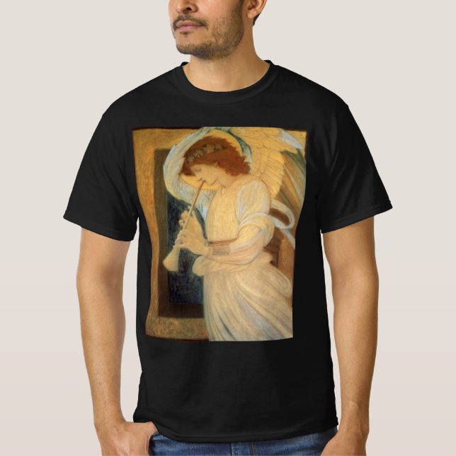 Camiseta Um Anjo Tocando uma Flauta de Burne Jones (Frente)