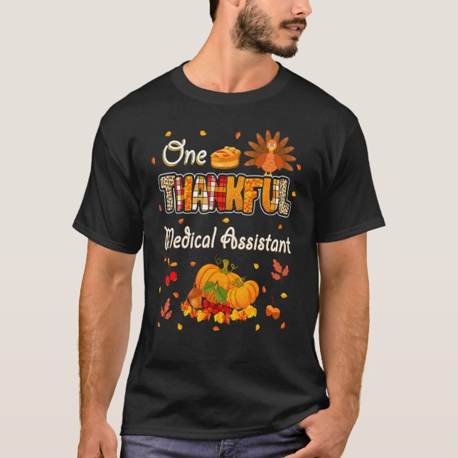 Camiseta Um Assistente Médico Agradável Cai O Outono Graças (Frente)