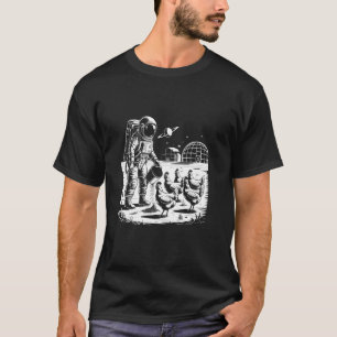 Camiseta Um Astronauta Agricultura & Alimentando Frangos Pe