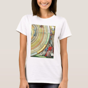 Camiseta Um astrónomo, detalhe de um mapa dos planetas, f
