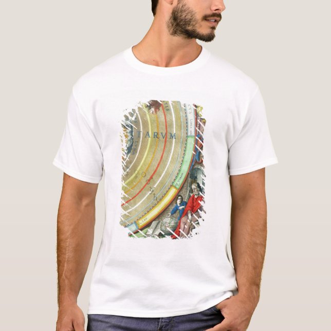Camiseta Um astrónomo, detalhe de um mapa dos planetas, f (Frente)