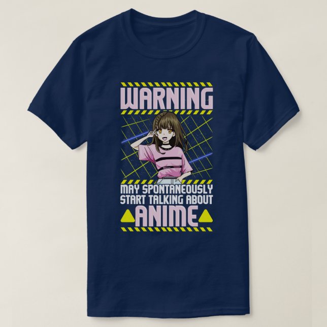 Camiseta Um Aviso Engraçado Pode Falar Espontaneamente Sobr (Frente do Design)
