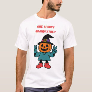 Camiseta Um Avô Assustador Abóbora de Halloween Bruxa Cus