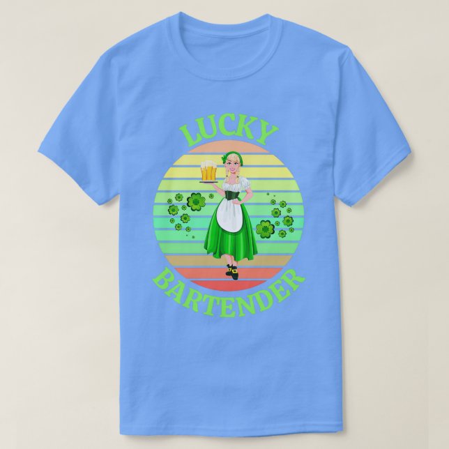 Camiseta um barman sortudo (Frente do Design)