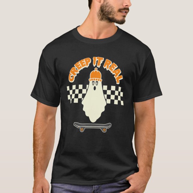 Camiseta Um Bean De Skater Boy Ghost Skateboard (Frente)