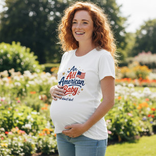 Camiseta Um Bebê Totalmente Americano Está Quase a Caminho