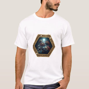 Camiseta Um Beija-flor Steampunk Em Uma Moldura Steampunk